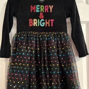 Zunie Holiday Dress Black Dress with Colorful Polka Dots Size 6X